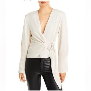 IRO Hazal Wrap Top In Ecru Size 34/2